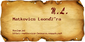 Matkovics Leonóra névjegykártya